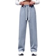 thumbnail image 5 of Sweatpants Jeans for Women Wide Leg High Waisted Baggy Pants Straight Leg Denim Pants Stretchy Trousers with Pockets Perfect for Gym Sessions Coffee Runs White M, 5 of 7