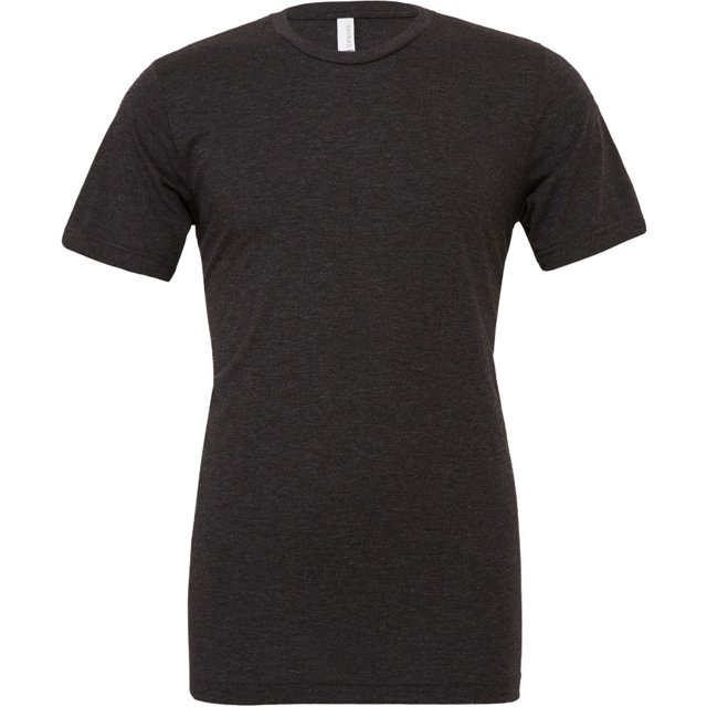 Canvas - Camiseta básice con cuelloredondo de manga corta ajustada en el Bicep para hombre - Verano (Negro Carbón Jaspeado)