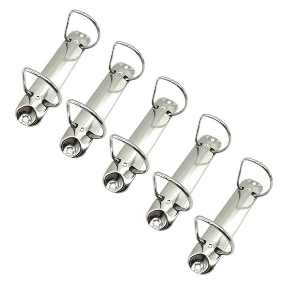 SEIWEI 5PCS D-Shaped Ring Binder Mechanism Metal Ring Binder for Papers Textbook Folders Silver