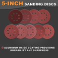 thumbnail image 2 of Discos de lijado BMOTL, 100 unidades, grano 40, 125 mm, 8 agujeros, gancho y bucle, 2 of 6