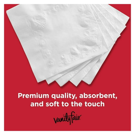 Vanity Fair Everyday Napkins, 1100 Count, White Paper Napkins, 110 Count (Pack of 10), Large
