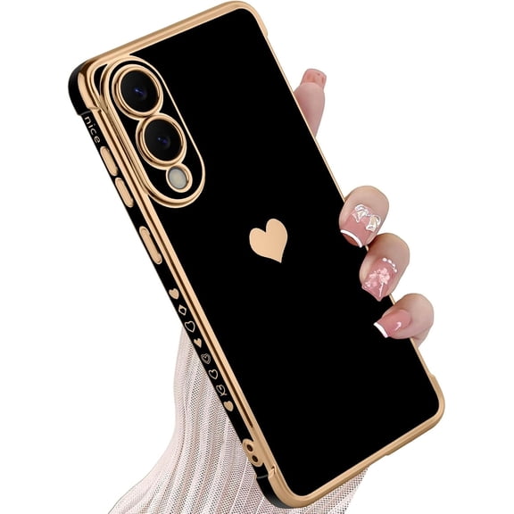 Samsung S25 Edge 5G Case, Cute Love Heart Soft TPU Bumper with Shockproof Protection