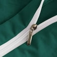 thumbnail image 4 of D.N.G. BEDDINGS Luxurious 3 Piece Double Ruffle Duvet Cover With Zipper Closure, 100% Egyptian Cotton, 800 Thread Cotton King/Cal King Size Teal Green Solid, 4 of 6