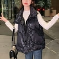 thumbnail image 5 of REORIAFEE Women Winter Warm Waistcoat Stand Collar Sleeveless Puffy Puffer Padded Vest Lightweight Outerwear Zipper Sleeveless Pullover Blouse Open Front Jacket Coat Outwear, 5 of 5