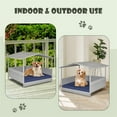 thumbnail image 7 of Pefilos 38" Pet Bed for Cat and Dog with Cushion Cover, Outdoor Weatherproof Roof PE Wicker Dog House Furniture, Dog Bed with Canopy, Gray, 7 of 7