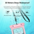 thumbnail image 5 of Ikohbadg Waterproof Phone Pouch, Floating Waterproof Phone Case with Lanyard, Waterproof Case Cellphone Dry Bag for Beach Travel, Waterproof Mobile Phone Bag for Swimming, Rafting, and Diving, Pink, 5 of 7