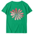 thumbnail image 4 of KIHOUT Nouveau Haut de Mode d'Été pour Femmes 2025, T-Shirt à Manches Courtes à Col Rond Décontracté à Imprimé Floral Vert G, 4 of 5