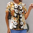 thumbnail image 3 of Panda Tree Autumn T Shirts Basic T-Shirt Short Sleeve Ladies Tee Shirt Summer Graphic Clothing, 3 of 7