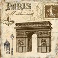thumbnail image 3 of Gango Home Decor Vintage Paris Eiffel Tower Wall Art Set; Six Beige 12x12, 10x18in Posters, 3 of 7