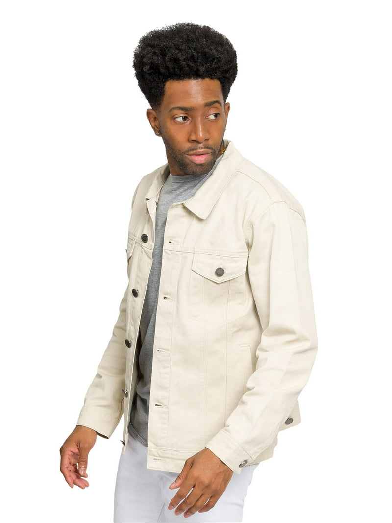 Victorious Men's Classic Colored Denim Jean Jacket DK190 - Sand