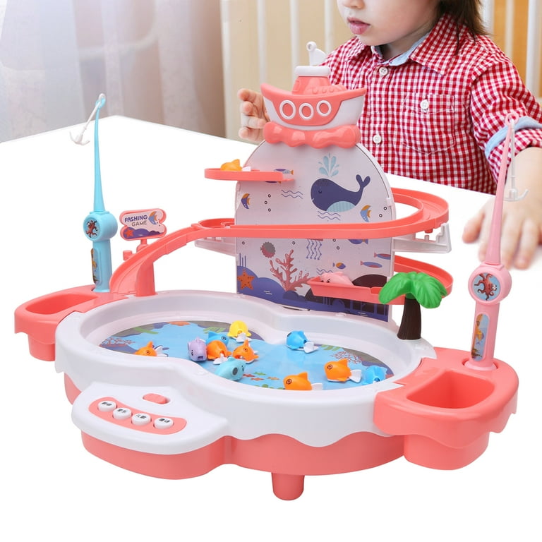 Magnetic Fish Game Children Educational Electric Battery Powered Fishing Toy  SetPink For Boys Girls 3-6 Year Old 