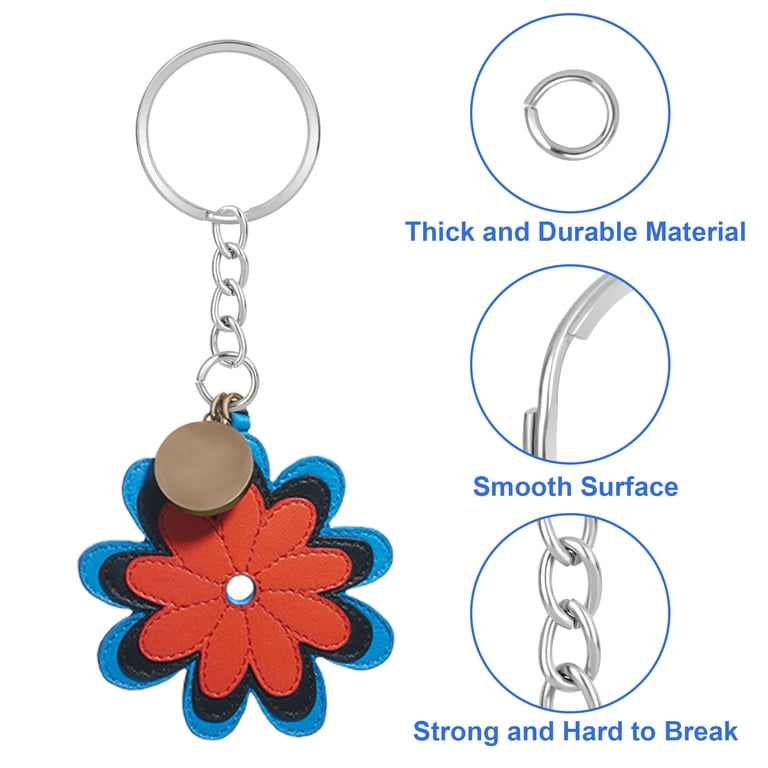 TSV Strong 2'' 100pcs Keychain Rings with Split, Chain and Jump