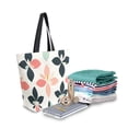 thumbnail image 2 of FORMRS Womens Canvas Tote Bag with Zipper Inner Pocket Shoulder Handbag, Black Retro Flower, 2 of 7