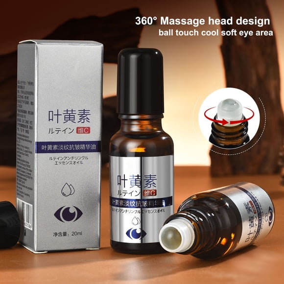 Aceite antiarrugas de luteína para ojos, aclara líneas finas, hidratante, masajeador, aceite para ojos, 20 ml, esencia de agua
