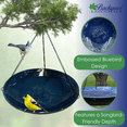 thumbnail image 4 of Backyard Essentials Bird Bath Hanging Birdbath Blue Bluebird for Bird Feeders, 4 of 8
