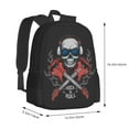 thumbnail image 3 of DouZhe Lightweight Backpack, Rock n Roll Guitar Skull Prints Travel Outdoor Hiking Bag School Bookbag Casual Daypack Backpacks for Women Men, 3 of 7