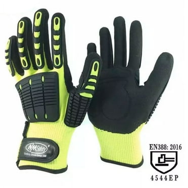 ANSI CUT 5 Impact , Anti Vibration Oil Resistant Work Glove with Knuckle Protection XL