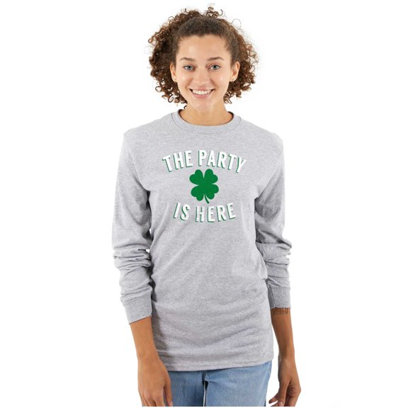 St Patricks Day The Party Is Here Long Sleeve TShirt Men Women Brisco Brands S