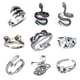 thumbnail image 1 of Juego de anillos abiertos vintage para hombre de 9 piezas, anillos góticos punk geniales con calavera de serpiente y rana, ajustables para hombres y mujeres, 1 of 3