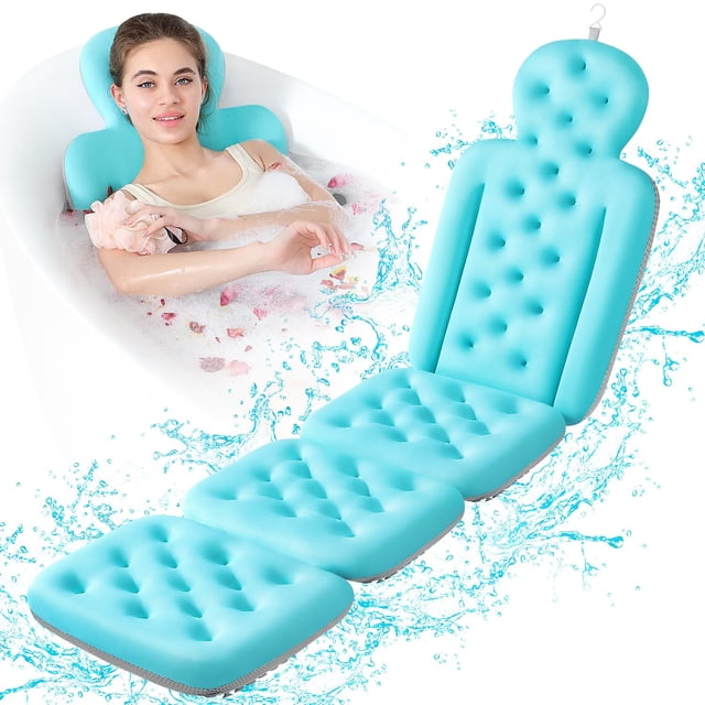 Cojín de baño VEILS Luxury Full Body con ventosas, color azul