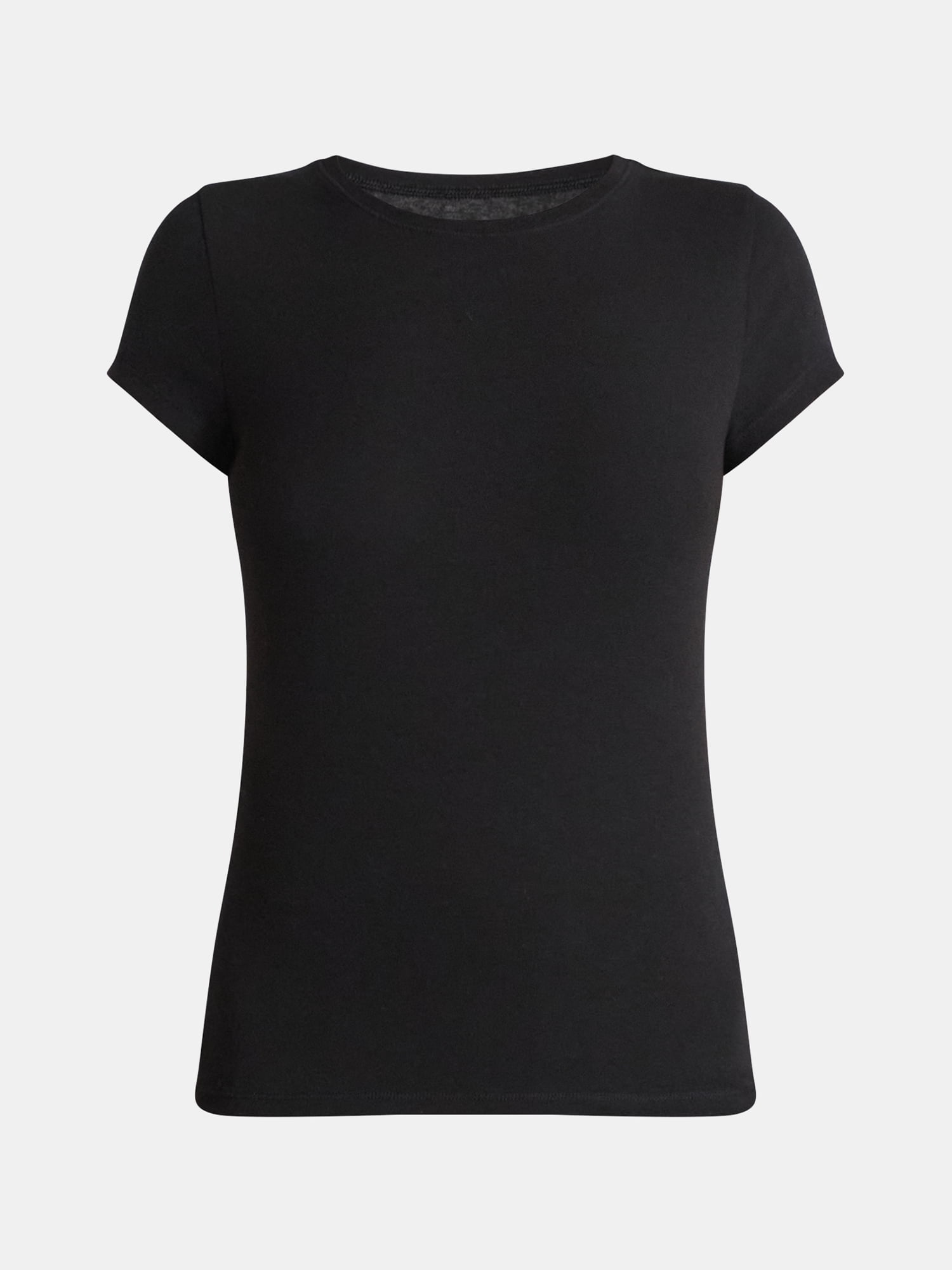 No Boundaries Crew Neck Tee with Short Sleeves, 1 or 3-Pack, Women’s