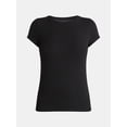 thumbnail image 3 of No Boundaries Crew Neck Tee with Short Sleeves, 1 or 3-Pack, Women’s, 3 of 5
