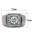 thumbnail image 4 of Anillo Color Plata Para Hombres de Acero Inoxidable Escalones a Plataforma de Diamantes, 4 of 4