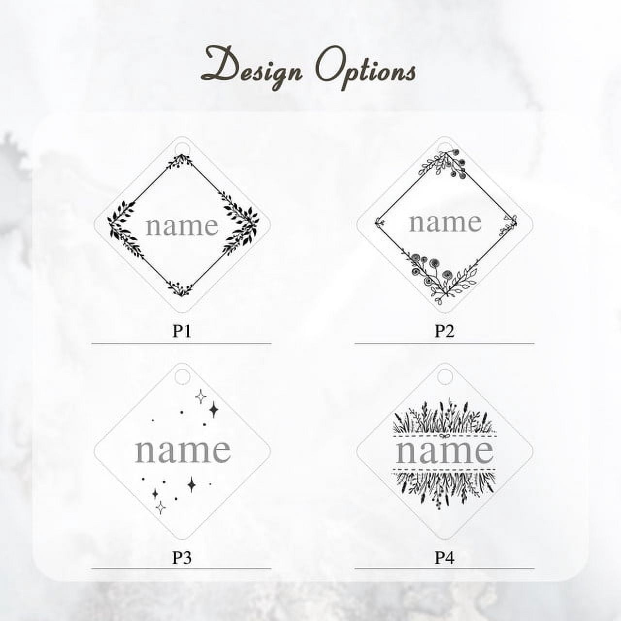 Anavia Stainless Steel Double Sided Diamond Name and Frame Engraved Dog & Cat ID Tag, Multi-color, L