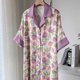 thumbnail image 1 of Pijamas de satén de seda sintética para mujer, camisones, cárdigan, camisa de seda de hielo, falda, camisón estampado de dibujos animados, vestido de noche de ocio, 1 of 5