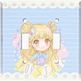 thumbnail image 2 of Metal Light Switch Wall Plate Outlet Cover (Pop Star Blue Anime Stripe Flower Border Pattern - Double Toggle), 2 of 2