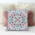 thumbnail image 2 of Amrita Sen Designs  20 x 20 in. Paisley Leaf Geo Broadcloth Indoor & Outdoor Zippered Pillow - White, Pink & Light Blue, 2 of 5