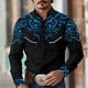 thumbnail image 3 of Camisa de hombre estilo occidental retro geométrico para exteriores, informal, de calle, para uso diario, primavera y otoño, con solapa, manga larga, tallas S-5XL, tela elástica, 3 of 5