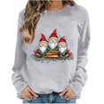 thumbnail image 2 of PNTUTB Women's Fashion Santa Claus Pattern Print Casual Crewneck Long Sleeve Loose Pullover Hoodless Sweatshirt, 2 of 6