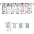 thumbnail image 6 of Floral Kitchen Curtains Valance 15 Inch Length Colorful Flower Print on Linen Textured Sheer Window Topper for Bathroom Small Curtains for Kitchen Windows 56" W x 15" L Watercolor,1 Panel, 6 of 6