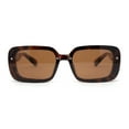 thumbnail image 2 of Womens Classy Narrow Rounded Rectangle Rimless Glitter Plastic Sunglasses Tortoise Pink - Brown, 2 of 4