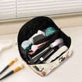 thumbnail image 2 of FORMRS Makeup Bag Travel Cosmetic Organizer for Women Fold Flat Zipper Pouch with Handle, Gray Cartoon Halloween Cat, 2 of 8