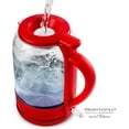 thumbnail image 2 of OVENTE Electric Hot Water Glass Kettle 1.5 Liter Heat-Tempered Borosilicate Glass with ProntoFill Technology the Easy Fill Solution, Portable 1500 Watt Fast Heating for Coffee & Tea, Red KG516R, 2 of 11