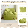 thumbnail image 3 of BYBYME Kids Bean Bag Chair,Soft Memory Foam Bean Bag Chair with Pocket for Toddlers,Lazy Sofa Lounger for Gaming,Reading,Green, 3 of 7