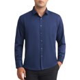 thumbnail image 1 of CAMISAS DE VESTIR PARA HOMBRES INSPIRE CHIC, SÓLIDAS, DE MANGA LARGA, AJUSTE REGULAR, FORMAL, DE BOTÓN, CAMISAS FORMAL XL AZUL MARINO, 1 of 5