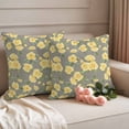 thumbnail image 2 of Spring Summer Pillow Covers 2 Pack Classic Yellow Rose Flower Pillowcase Waterproof Outdoor Throw Pillow Cover for Patio Garden Square Cushion 24”x24”, 2 of 9
