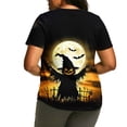 thumbnail image 3 of VKOYWKM Halloween Short Sleeve Shirts for Women Plus Size Witch Graphic Tees Loose Fit Crew Neck Halloween Party Tshirt Casual Lightweight Spooky T-Shirt, 3 of 5