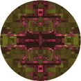 thumbnail image 1 of Ahgly Company Indoor Round Patterned Dark Bronze Brown Area Rugs, 3' Round, 1 of 6
