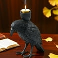 thumbnail image 4 of KMMYS Halloween Black Crow Candlestick Ornaments, Decorative Candle Holder, Unique Resin Art Decor, Mysterious Atmosphere for Home, Halloween Party Decorations, Rustic Candle Stand, 4 of 6