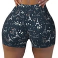 thumbnail image 2 of Fotbe Romantic Eiffel Tower Shorts Sin Costuras – Shorts Deportivos de Cintura Alta para Mujer, Elásticos para Gimnasio, Yoga, Running o Ciclismo-X-Large, 2 of 8