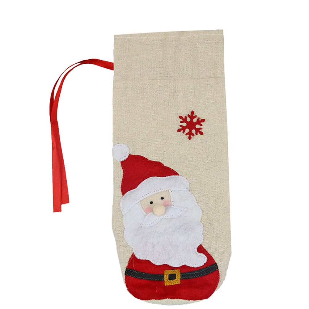 Details about / Christmas Cover Wine Bottle Decorations Santa Claus Snowman Stocking Gift Xmas