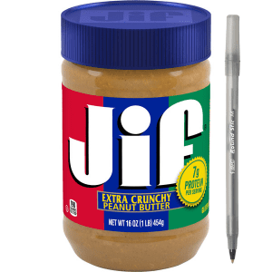 Jif Extra Crunchy Peanut Butter, 16-Ounce Jar with pan