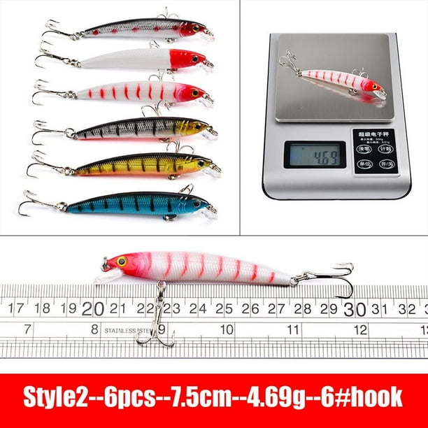 GRM 56pcs Fishing Lures Kit Minnow CrankBait with Hooks for