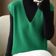 thumbnail image 4 of UJNDER Knit Vest for Women Deep V Neck Loose Fitting Sleeveless Pullover Sweater Cardigan Casual Green L, 4 of 5