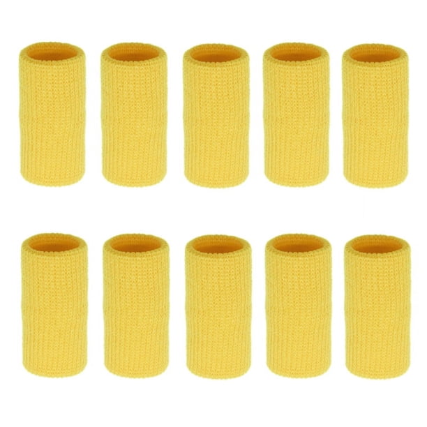 Xiao Hua 20 fundas para dedos, férula para pulgar, soporte para dedos, alivio del dolor de artritis, dedo en gatillo, ayuda de compresión para deportes (amarillo)