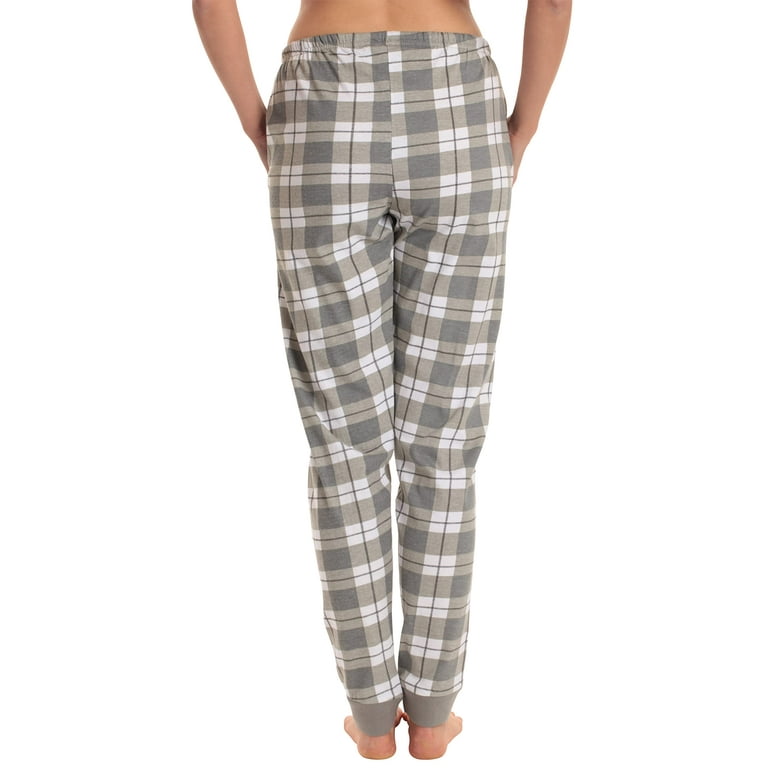 Just Love Women Pajama Pants Sleepwear Joggers Grey White Plaid 3X